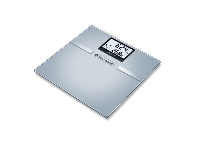 Sanitas SBF 70, Elektronisk personvekt, 180 kg, 100 g, kg,lb,st, firkant, Sølv