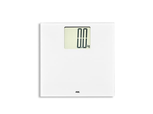 ADE Katharina, Elektronisk personvekt, 180 kg, 100 g, kg,lb,st, firkant, Hvit