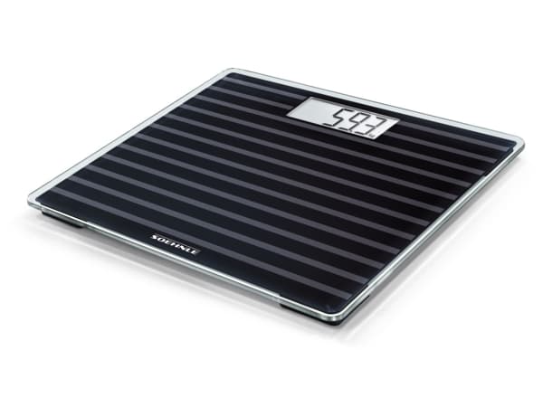 Soehnle Style Sense Compact 200 Black Edition, Elektronisk personvåg, 180 kg, 100 g, kg, lb, st, Torg, Svart, Grå, Transparent