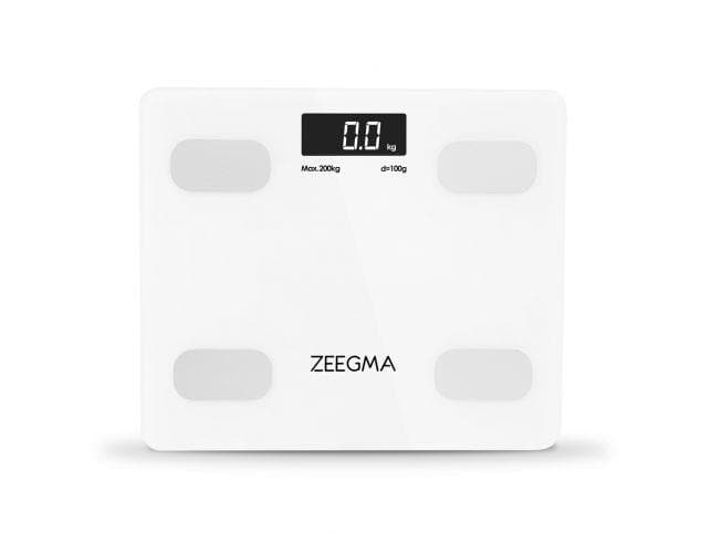 ZEEGMA GEWIT, Elektronisk personvekt, 200 kg, 100 g, kg,lb,st, firkant, Hvit