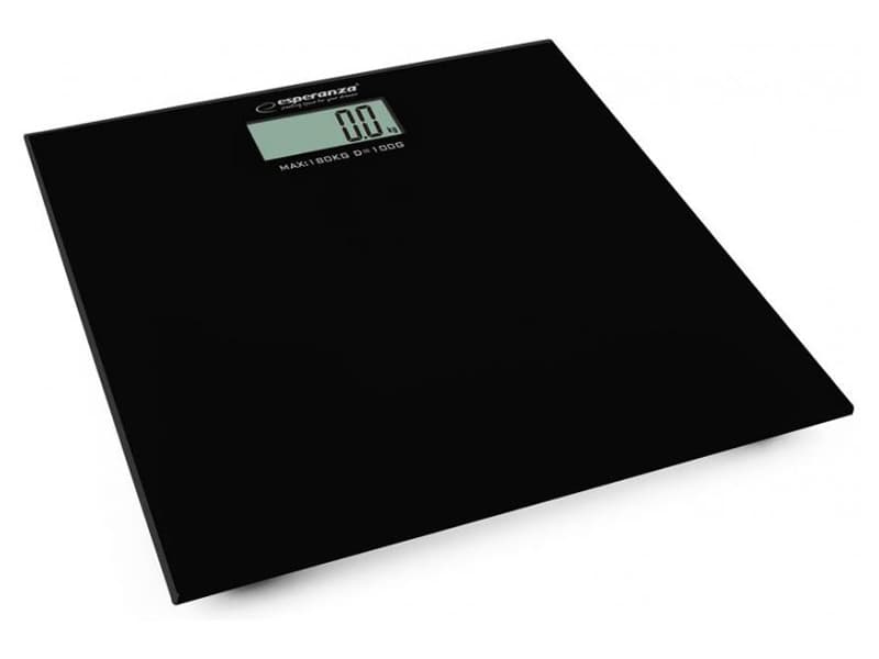 Esperanza EBS002K, Elektronisk personvekt, 180 kg, kg,lb,st, firkant, Svart, Herdet glass