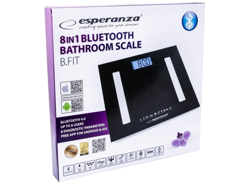 ESPERANZA BLUETOOTH 8IN1 SCALE B.FIT BLACK
