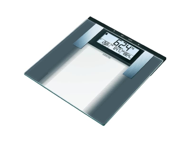 Sanitas SBG 21, Elektronisk personvekt, 180 kg, kg/lb, Sølv, Glass, Tapp kran