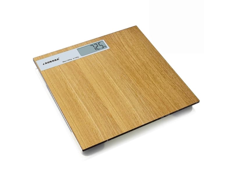 Aurora AU 4317, Elektronisk personvåg, 180 kg, 100 g, kg,lb,st, Torg, Trä
