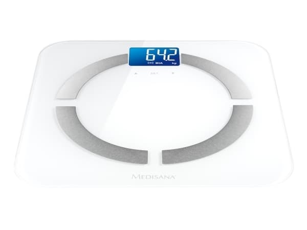 Medisana BS 430 connect, Elektronisk personvekt, 180 kg, 100 g, kg,lb,st, Gjennomsiktig, 5 kg