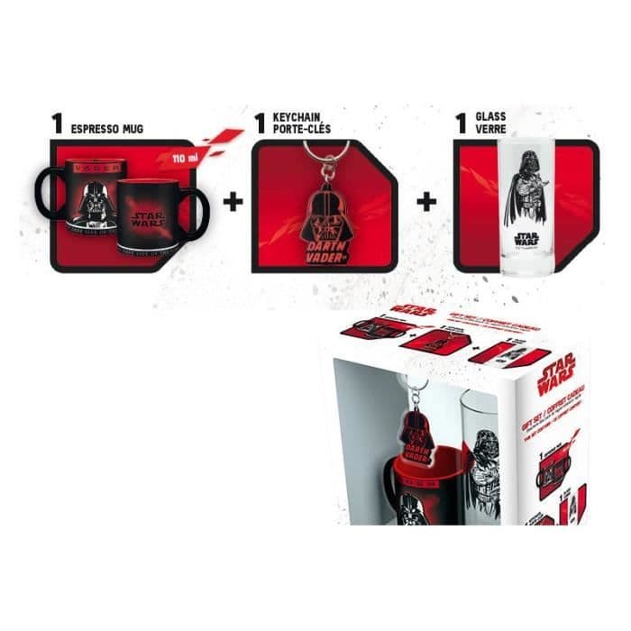 Pakkausmuki + avaimenperä + Mini Tähtien sota -muki - 29cl lasi + PVC-avaimenperä + Darth Vader -muki - ABYstyle