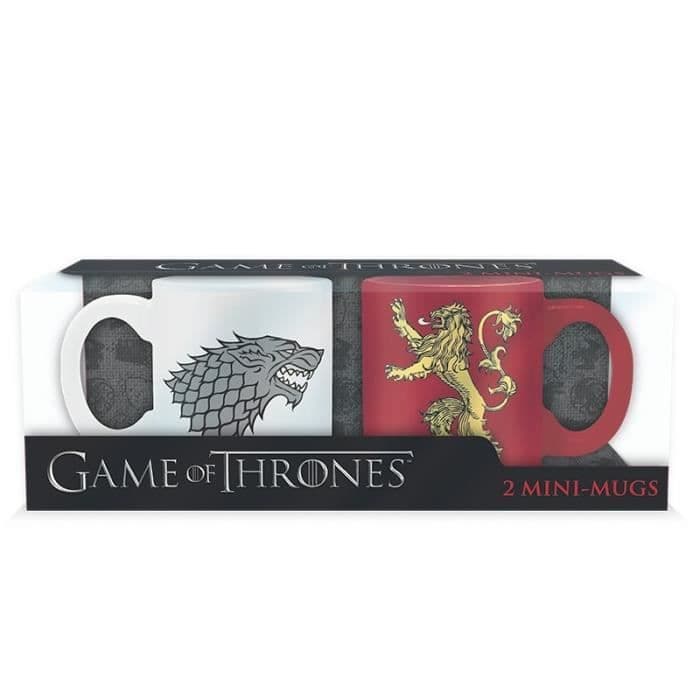 Sarja 2 valtaistuimemukkaa - 2 espressomukia - 110 ml - Stark & Lannister - ABYstyle