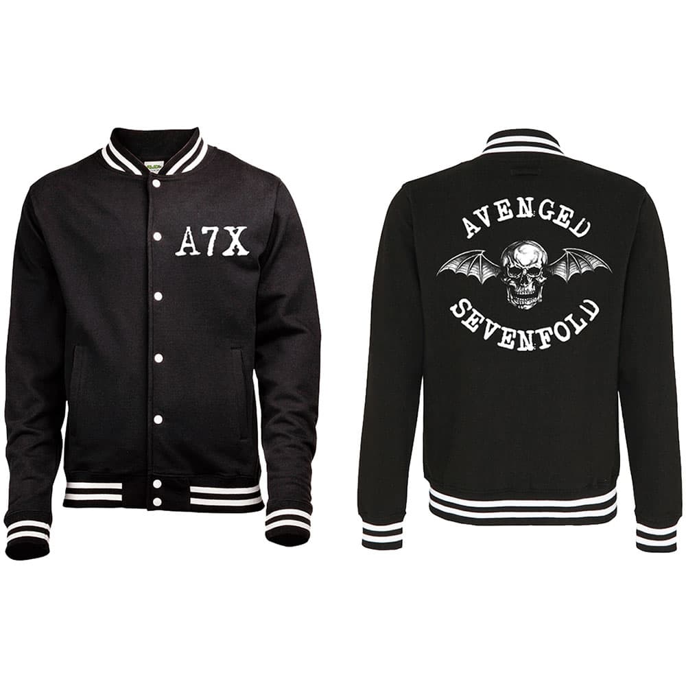 Avenged Sevenfold Unisex Varsity Jacket: Death Bat (Back Print) (XX-Large)