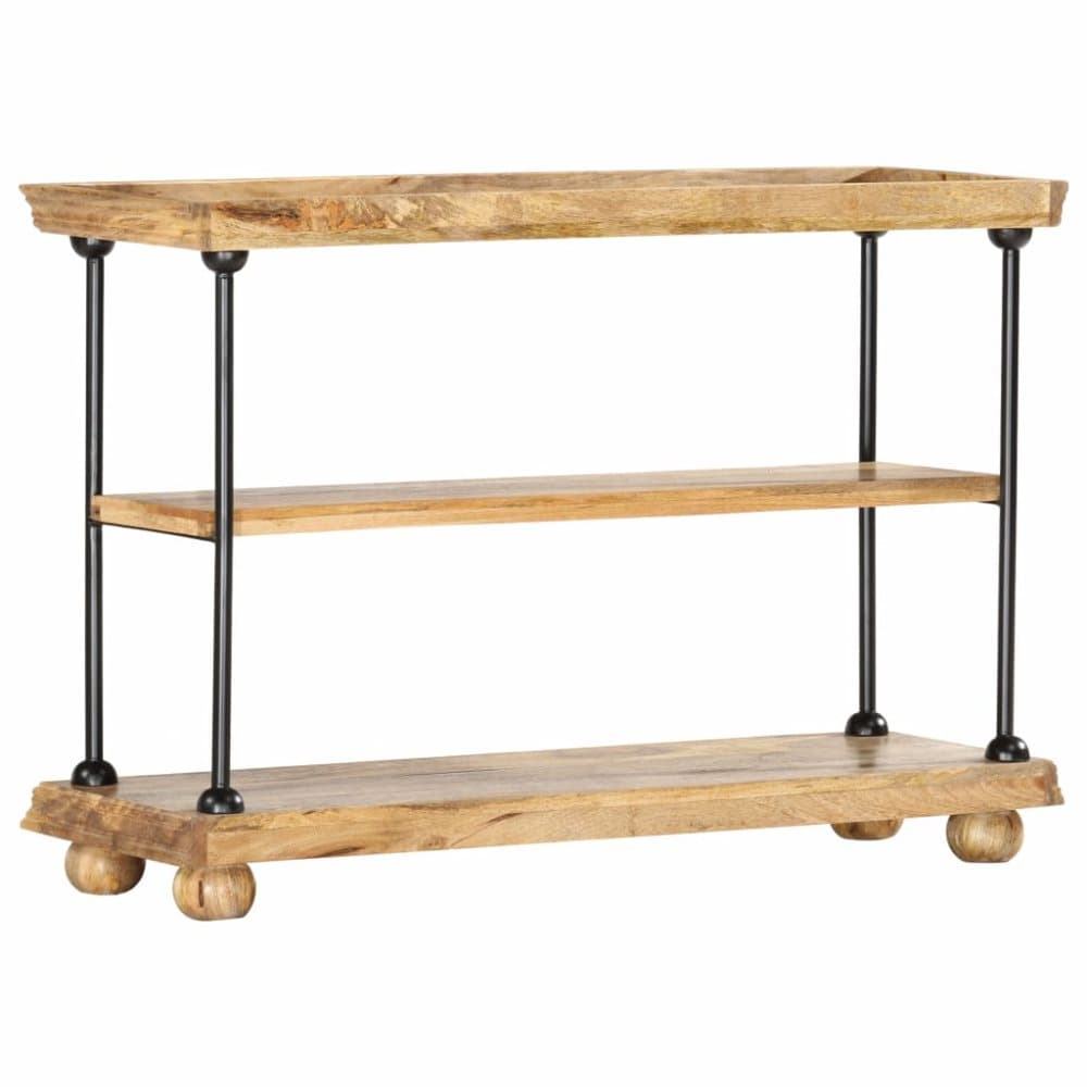 vidaXL Bokhylle med 2 etasjer 110x35x75 heltre mango og stål