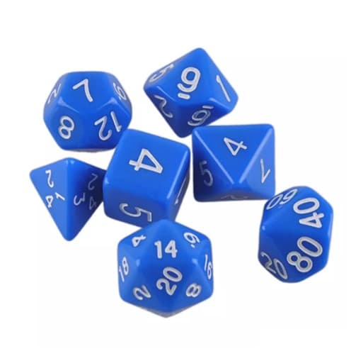 7-pack tärningar till Dungeons and Dragons (Blå)
