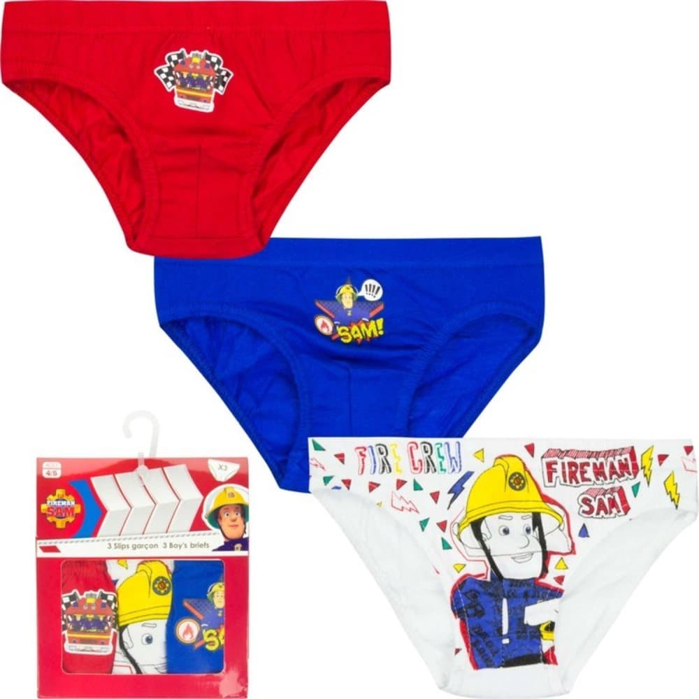 Undertøj til drenge i 3-pack Fireman Sam - Rød / Blå / Hvid