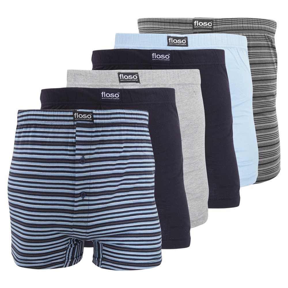 Floso Bomullsboxshorts för män bomull (paket med 6)