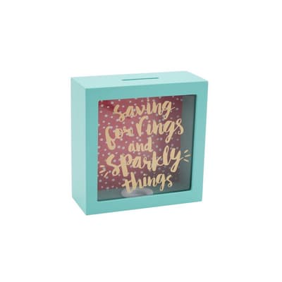 CGB Giftware Oh So Pretty Saving For Rings And Sparkly Things Wooden Money Box