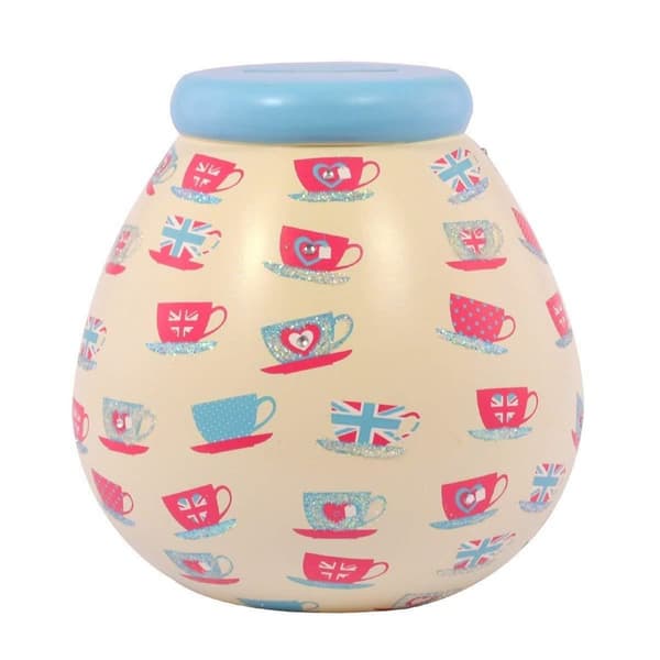 Pots Of Dreams Union Jack Tea Cups Money Pot