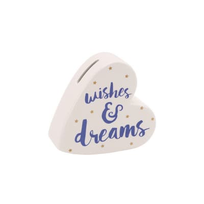 CGB Giftware Oh So Pretty Wishes And Dreams Ceramic Heart Money Bank