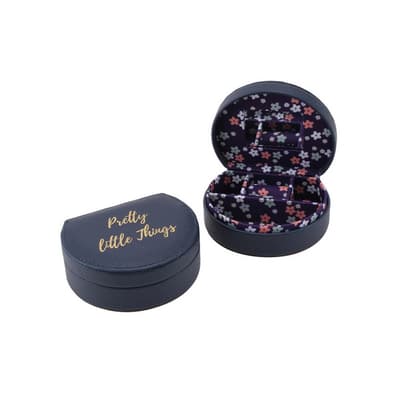 CGB Giftware Willow And Rose Navy Jewellery Box