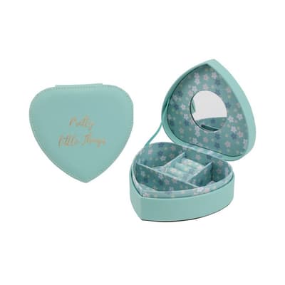 CGB Giftware Willow And Rose Teal Heart Jewellery Box
