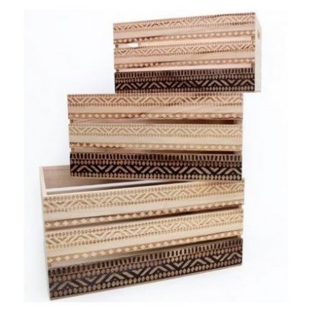 African Print Crates (Set Of 3)