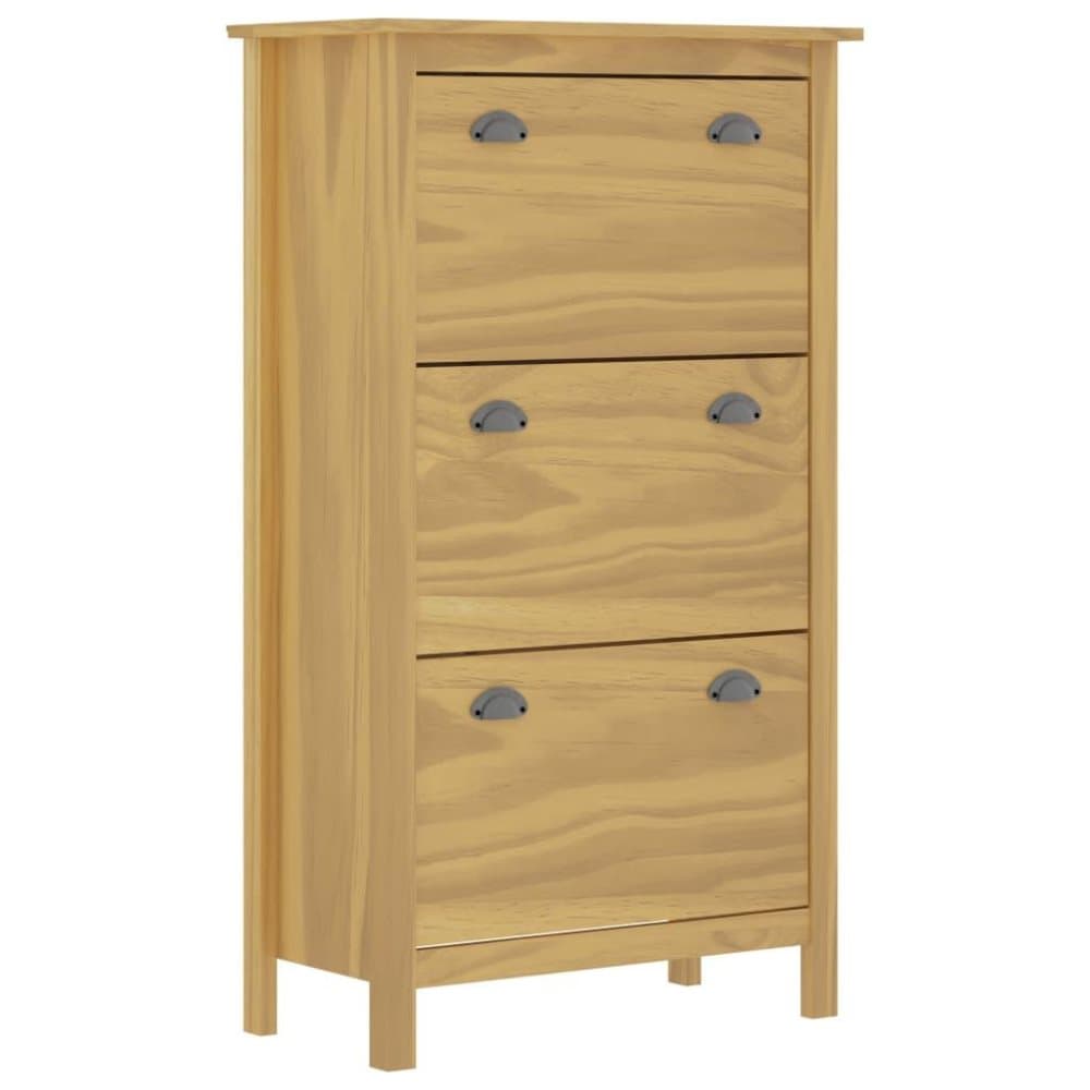 vidaXL Skoskåp Hill Range honungsbrun 72x35x124cm massiv furu