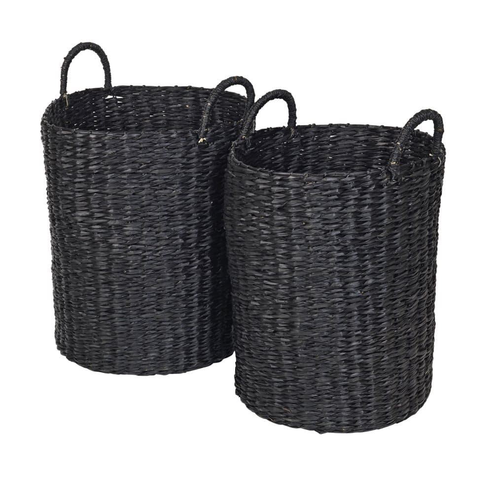 Broste Copenhagen Astrid Korg Sjögräs D: 41 x 47 cm S/2 Simply Black 2-pack