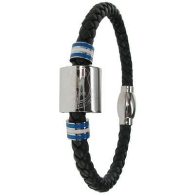 Everton FC Leather Crest Stripe Bracelet