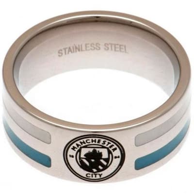 Manchester City FC Stripe Crest Ring