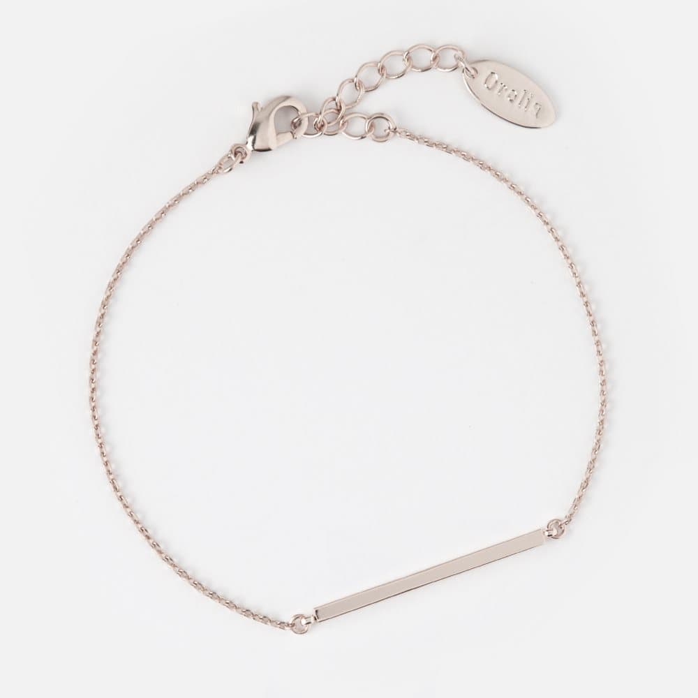 Sølvbelagt armbånd med horisontal bar