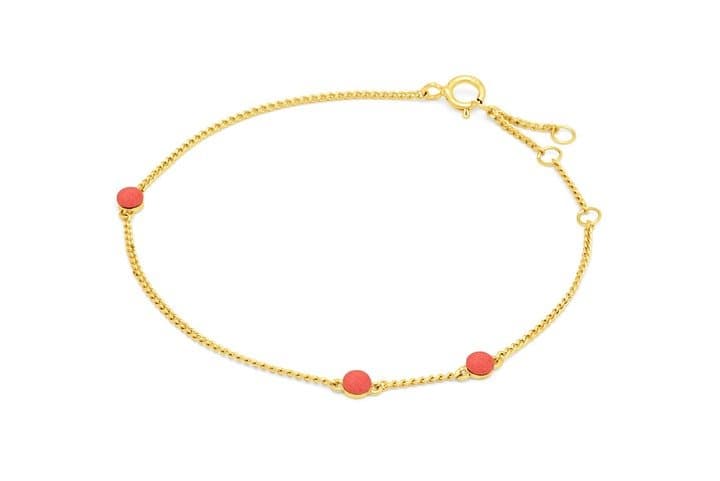 Louise Kragh, Armbånd Microdot, Gold, Scarlet Red Matt