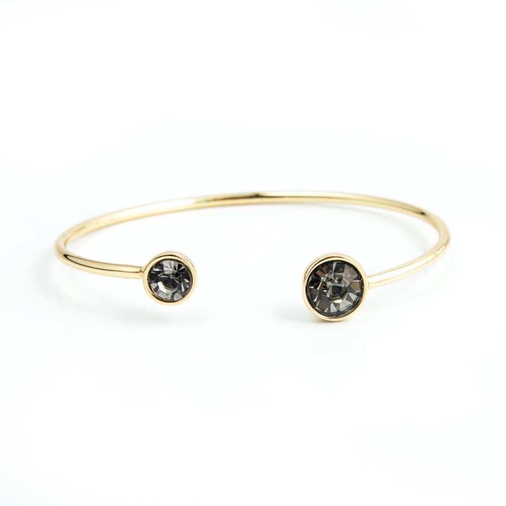 Moon Crystal Armband, Black diamond gold