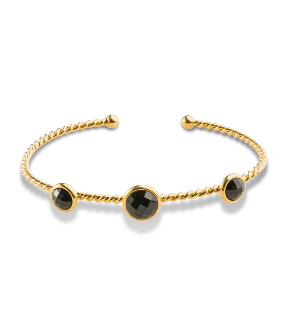 Naxos Twist Bracelet, Onyx Gold