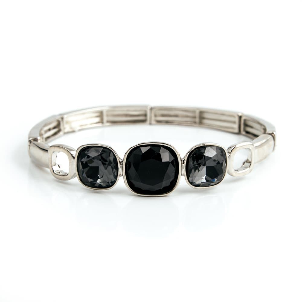Glam Armband Armband, Black/Smoke silver