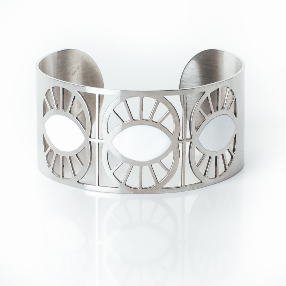 Cloé Armband , White steel