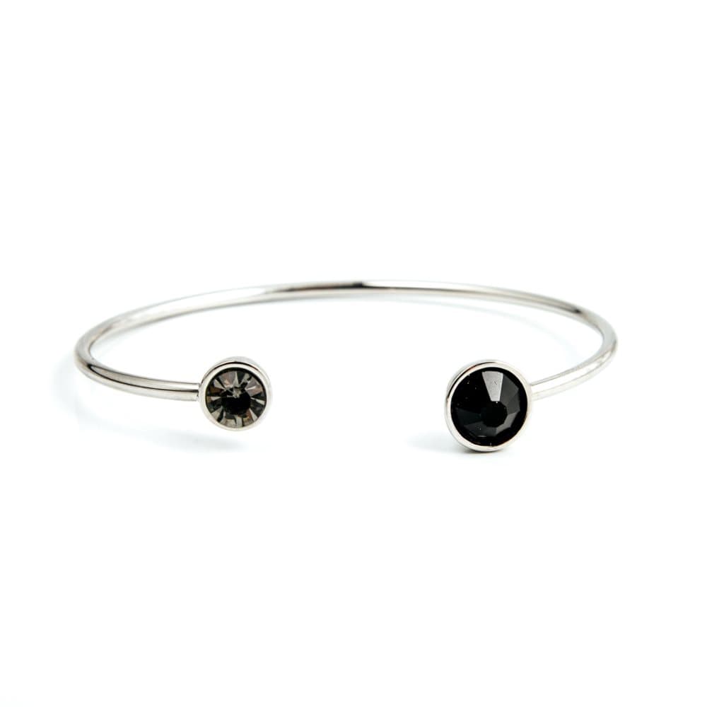 Moon crystal Armband, Black silver