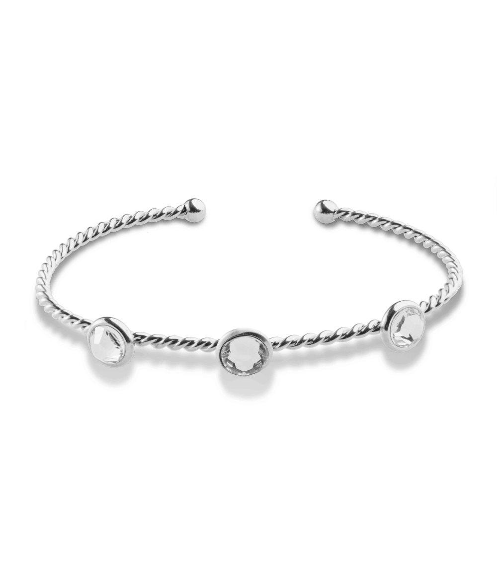 Naxos Twist Bracelet, Crystal Silver