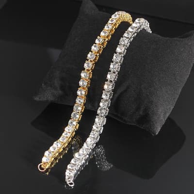 Vackert armband med diamanter lyx gåva guld silver