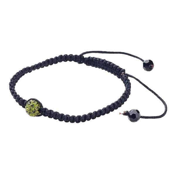 Armband justerbart med bling pave rhinestone grön