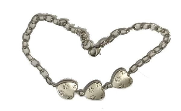 Armband enkel design med hjärtan 26 cm