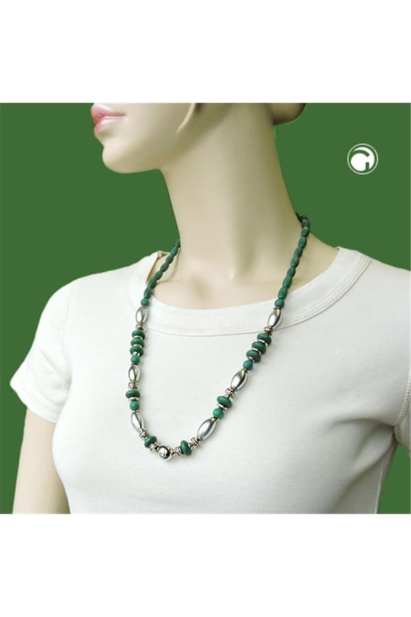 Necklace Wood Green Chrome Matte - GL05564