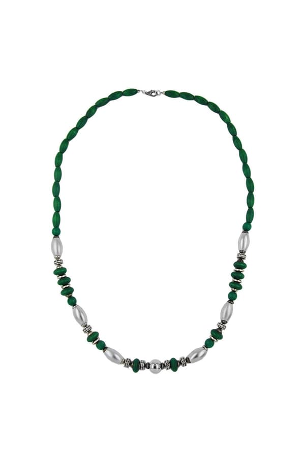 Necklace Wood Green Chrome Matte - GL05564