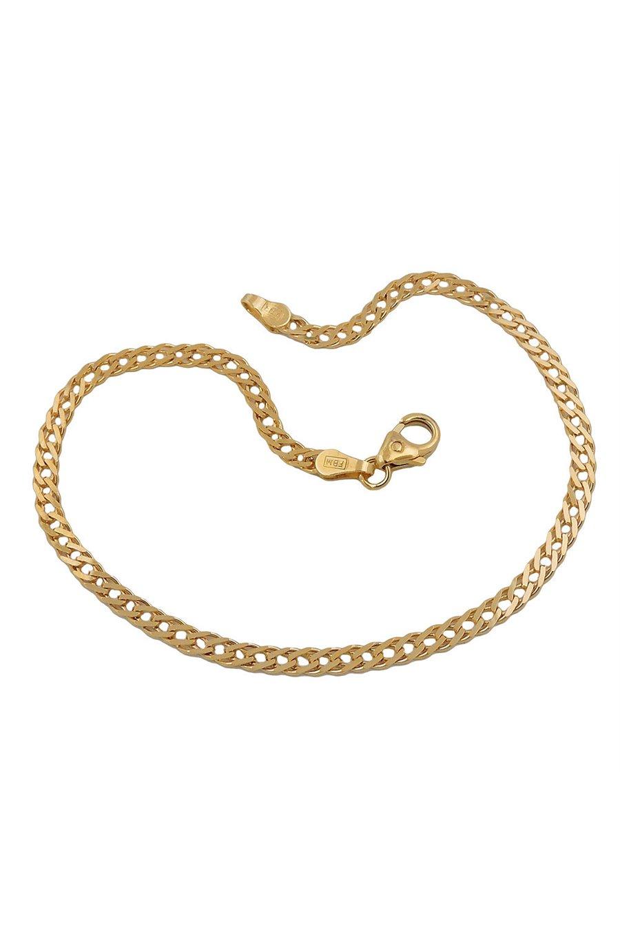 BRACELET 19CM TWIN CURB CHAIN 14K GOLD