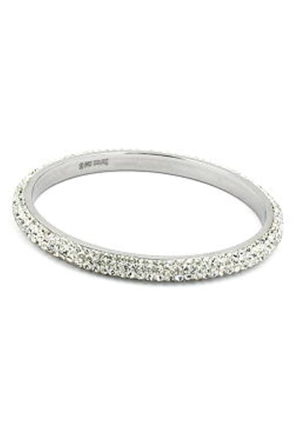 Bangle 4 Row Glass Crystals White - GL01268