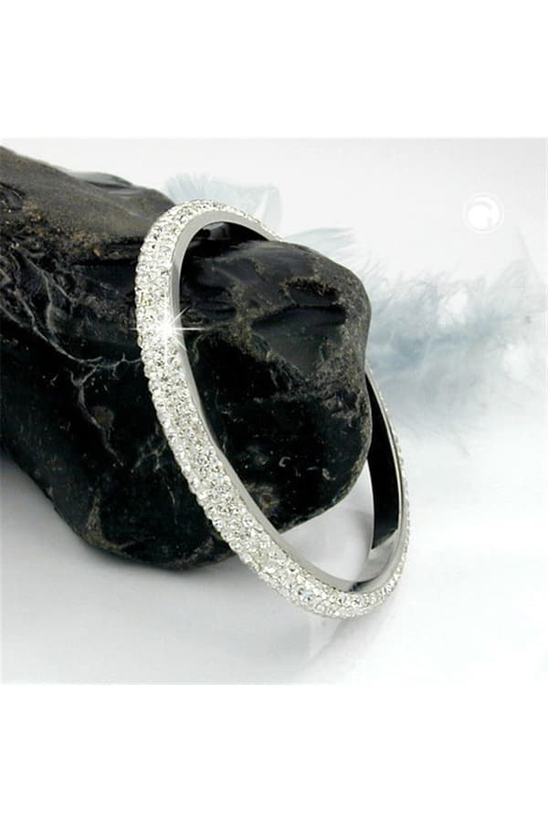 Bangle 4 Row Glass Crystals White - GL01268