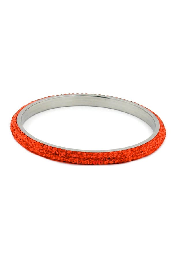 Bangle 4 Row Glass Crystals Orange - GL01269