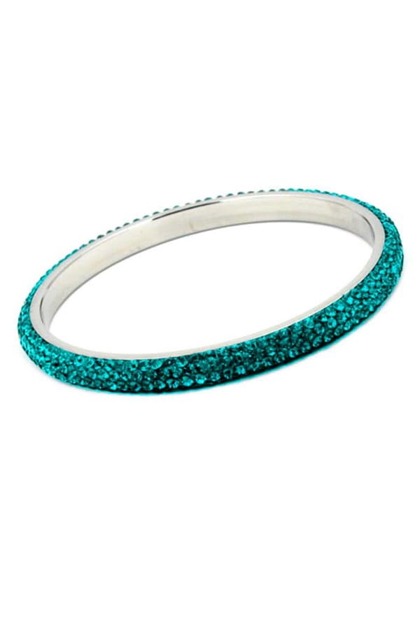 Bangle 4 Row Glass Crystals Turquoise - GL01267