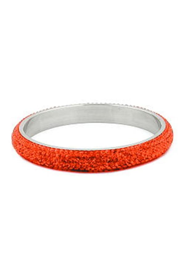 Bangle 6 Row Glass Crystals Orange - GL01262