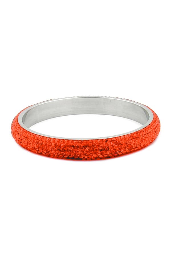 Bangle 6 Row Glass Crystals Orange - GL01262