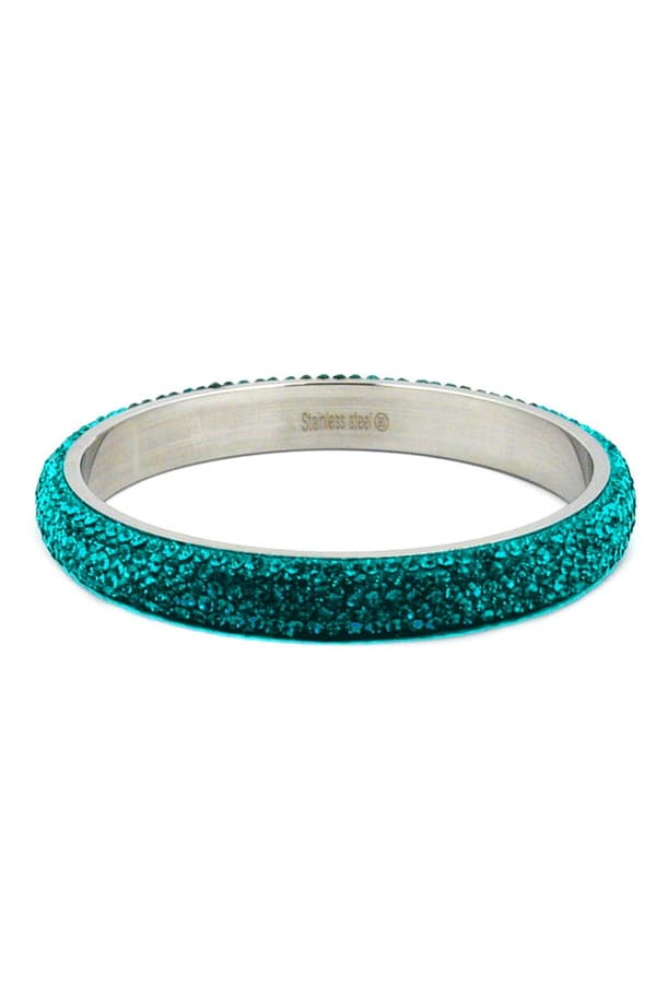 Bangle 6 Row Glass Crystals Turquoise - GL01263