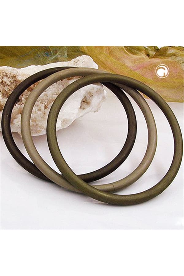 Set Of 3 Bangles Olive Green Matte - GL01168