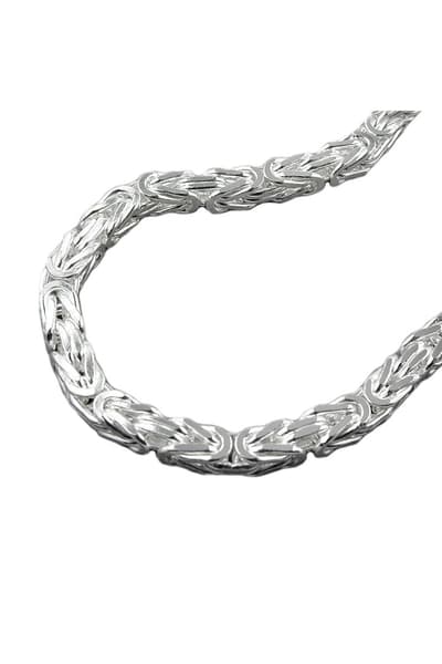 BRACELET BYZANTINE CHAIN 6X6MM SILVER 925 23CM