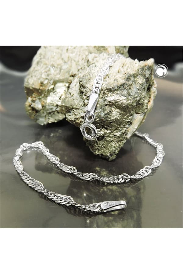 Bracelet 2mm Singapore Chain Diamond Cut Silver 925 19cm - GL144350-19